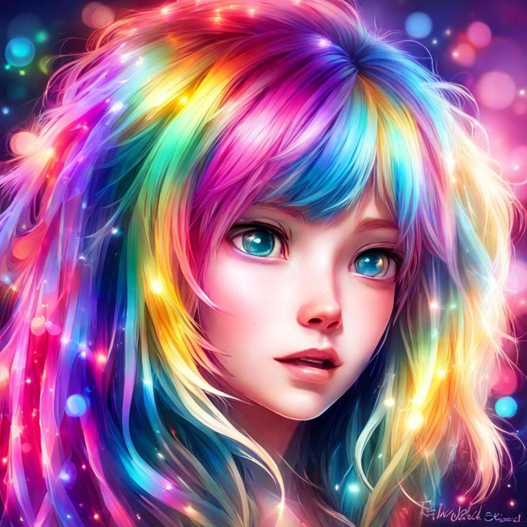 Prompt: colorful girl, twinkles