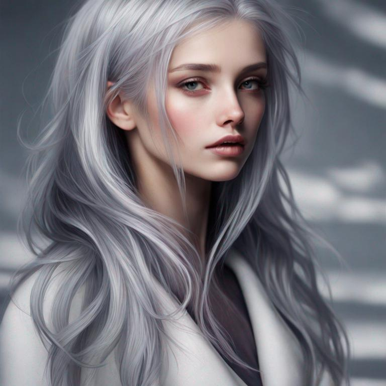 Prompt: silver haired girl