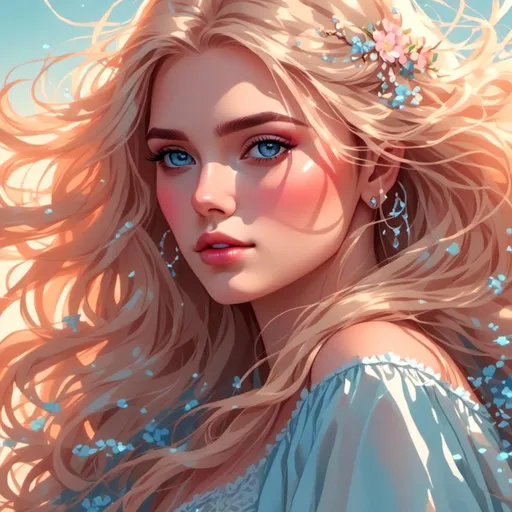 Prompt: <mymodel>Detailed digital painting of a powerful woman, vibrant colors, magical fantasy setting, flowing hair with intricate details, intense and confident expression, ethereal and mystical atmosphere, high quality, digital painting, fantasy, vibrant colors, flowing hair, powerful, confident, mystical, atmospheric lighting