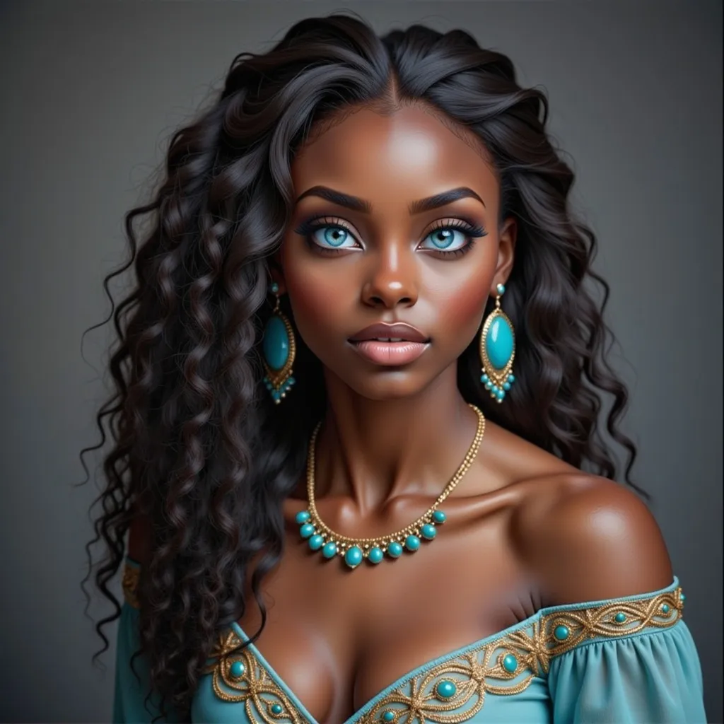 Prompt: <mymodel> Teal and gold beauty