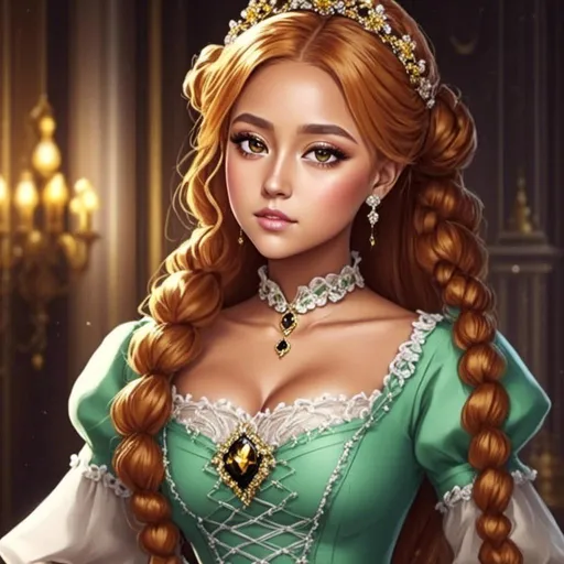 Prompt: <mymodel>a realistic feminine princess, Rapunzel, but with red hair, HD
