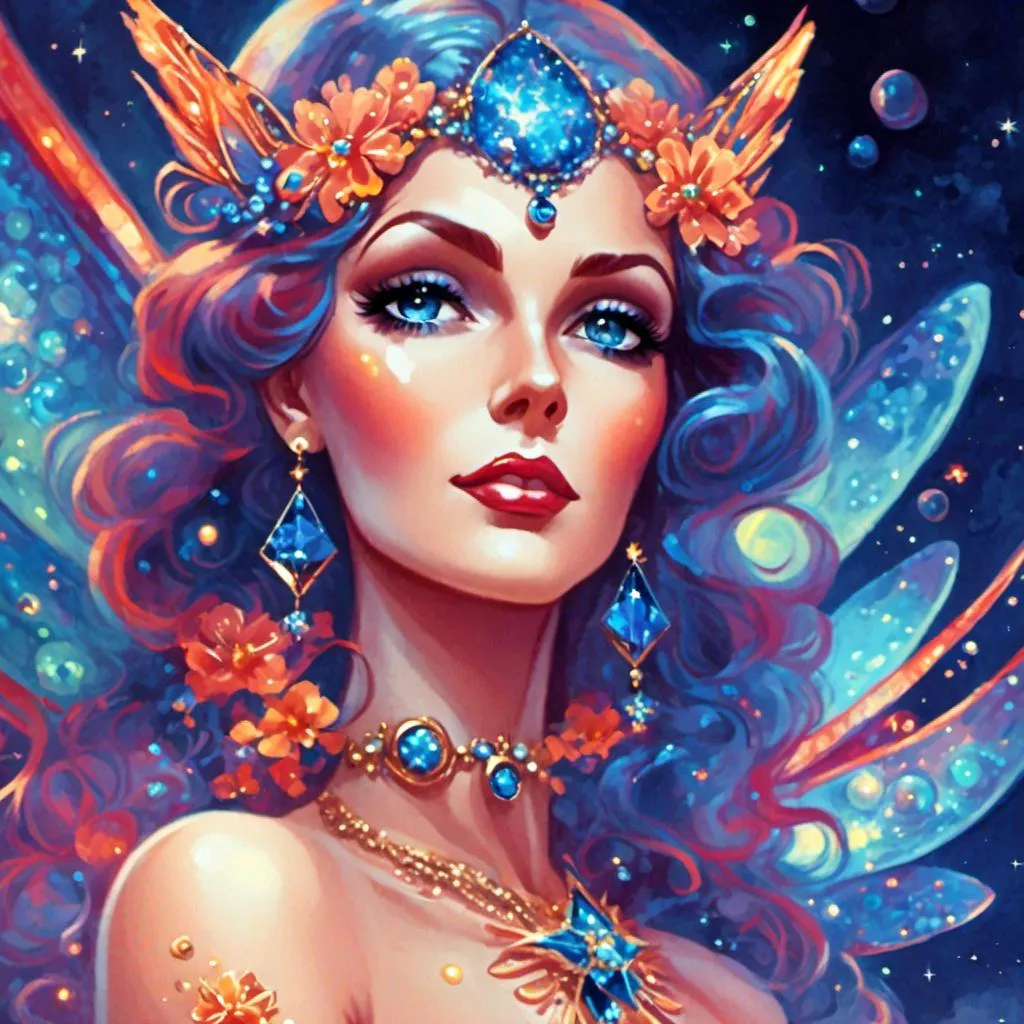 Prompt: <mymodel>Fairy goddess of outer space,erherial,cosmic being,closeup