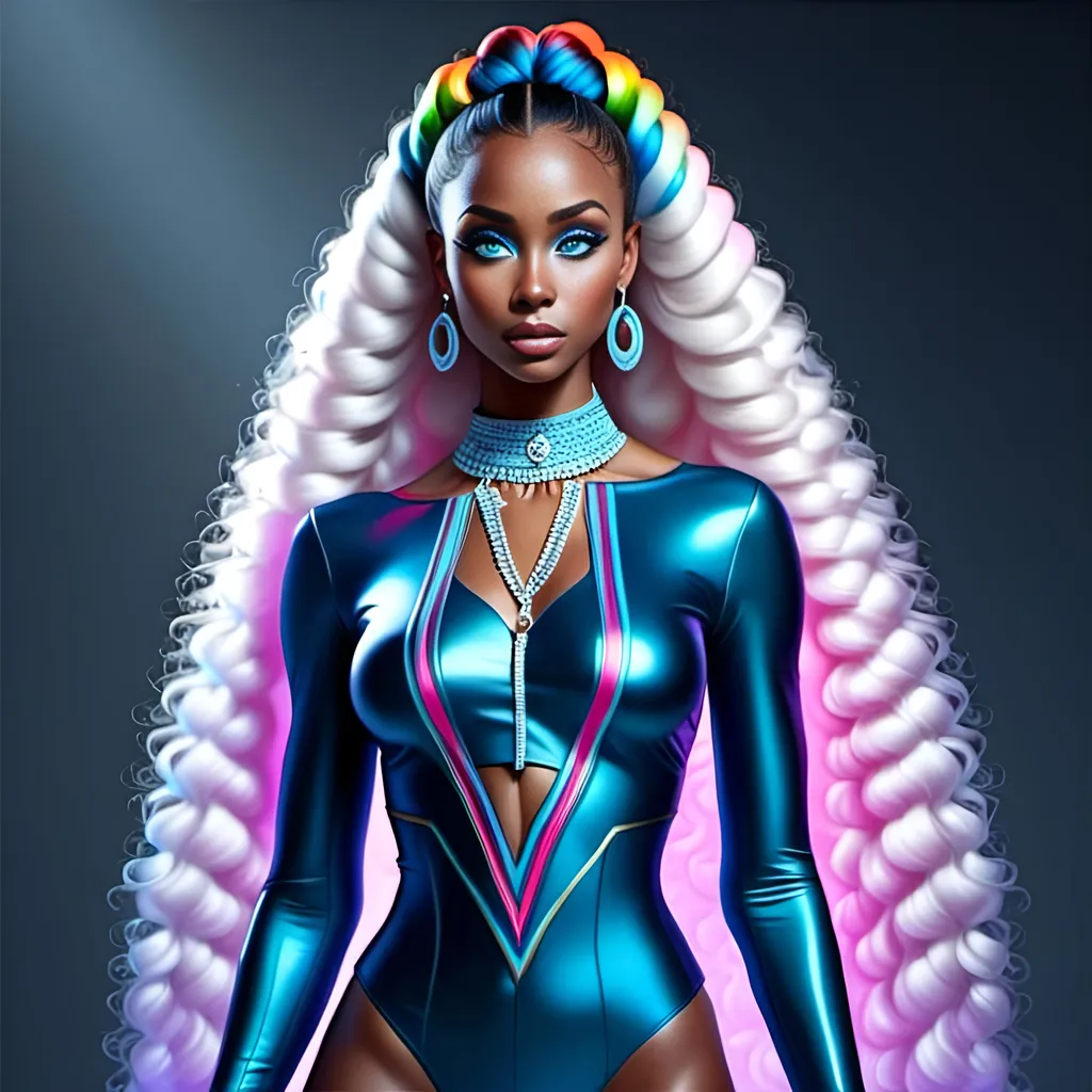 Prompt: <mymodel>rainbow lady