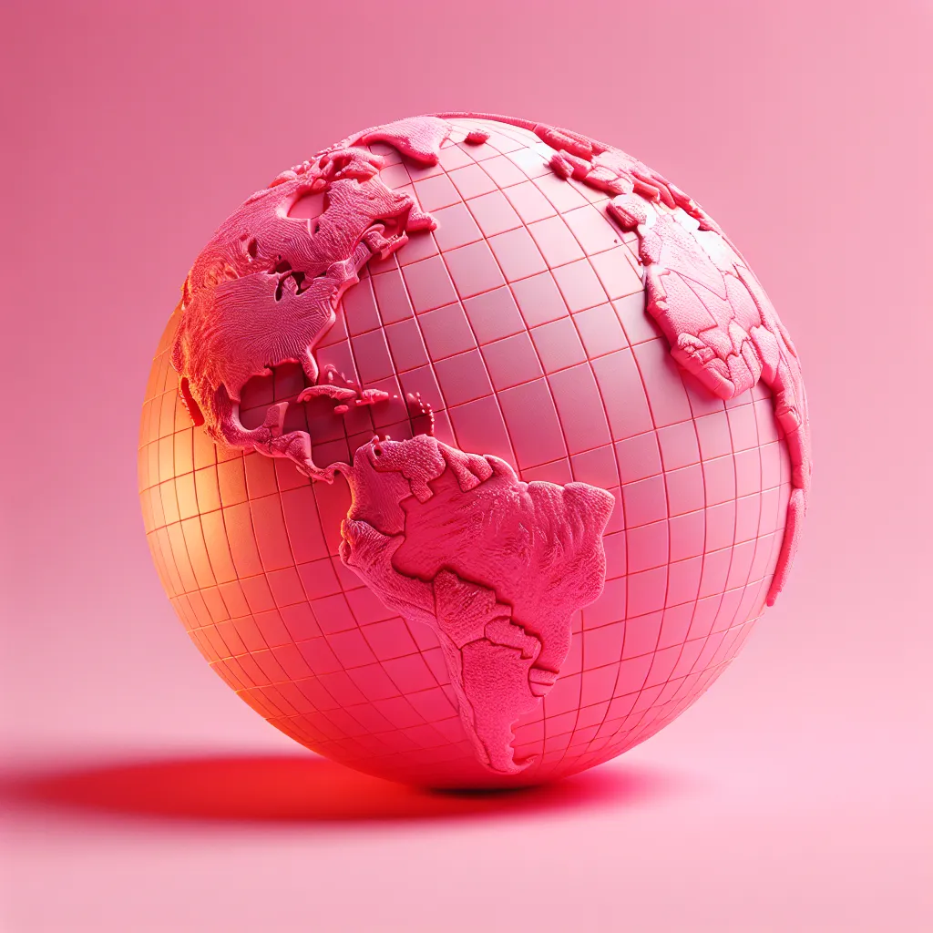 Prompt: a pink globe