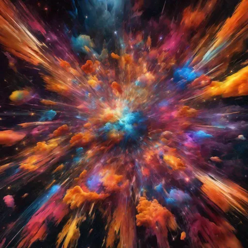 Prompt: An explosion of color in space