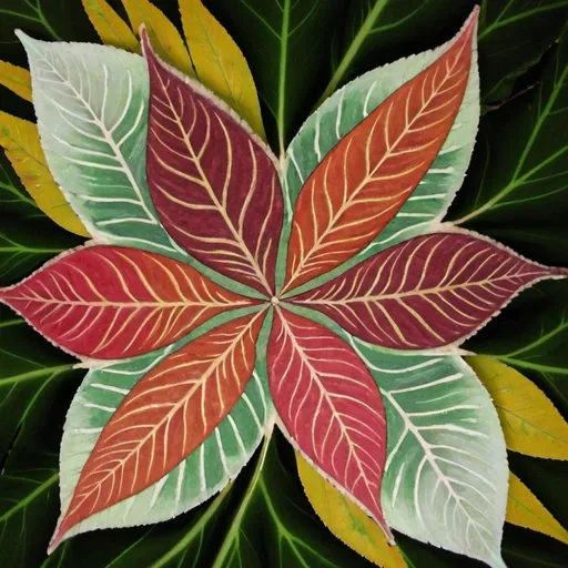 Prompt: Leaf mandala