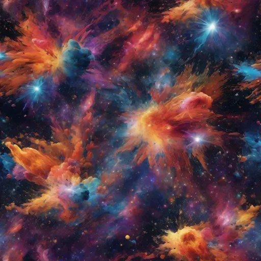 Prompt: An explosion of color in space