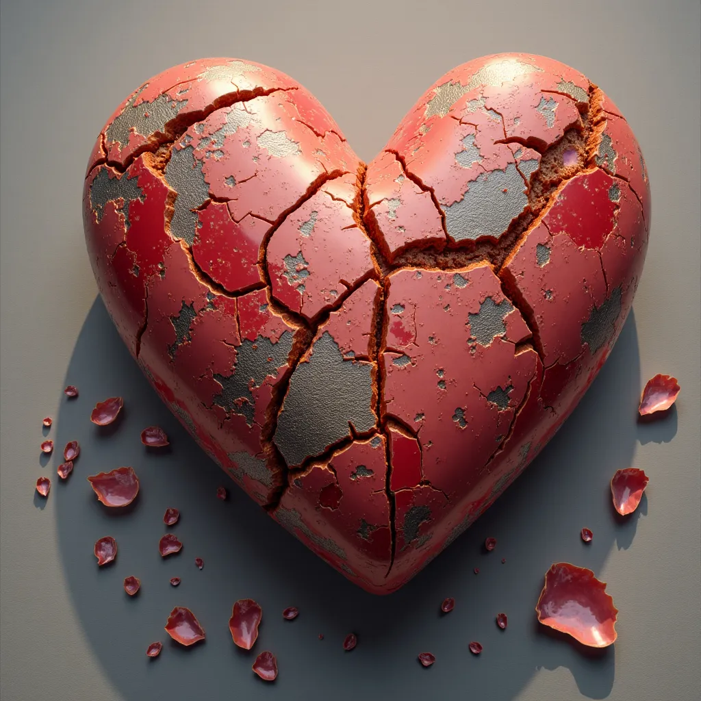 Prompt: <mymodel> Broken heart with scars