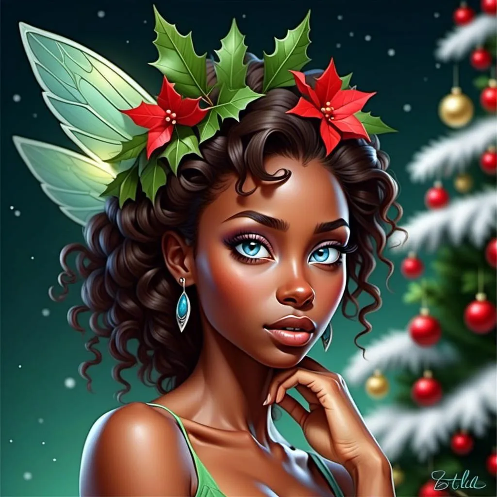 Prompt: <mymodel>Christmas tree fairy