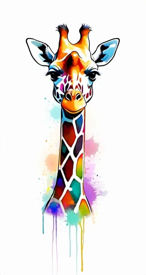 Prompt: Giraffe in vivid colors