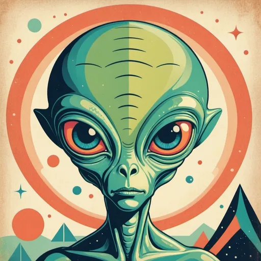 Prompt: 1960's vintage illustration of an alien