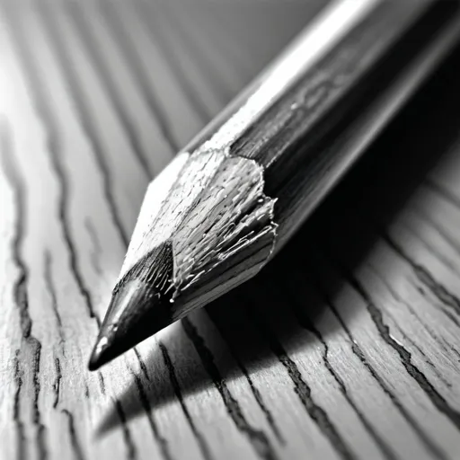 Prompt: Realistic graphite drawing of a sharpened pencil, fine details, high contrast shading, professional sketch, monochrome, detailed wood texture, precise lines, art quality, pencil drawing, realistic, high contrast, monochrome, professional, detailed texture, precise lines, art quality