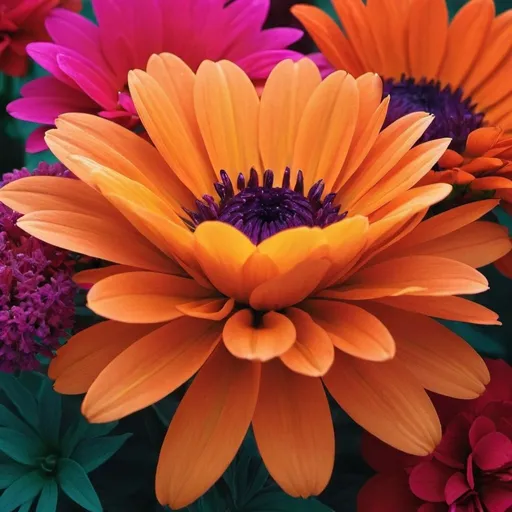 Prompt: vibrantly colored flowers