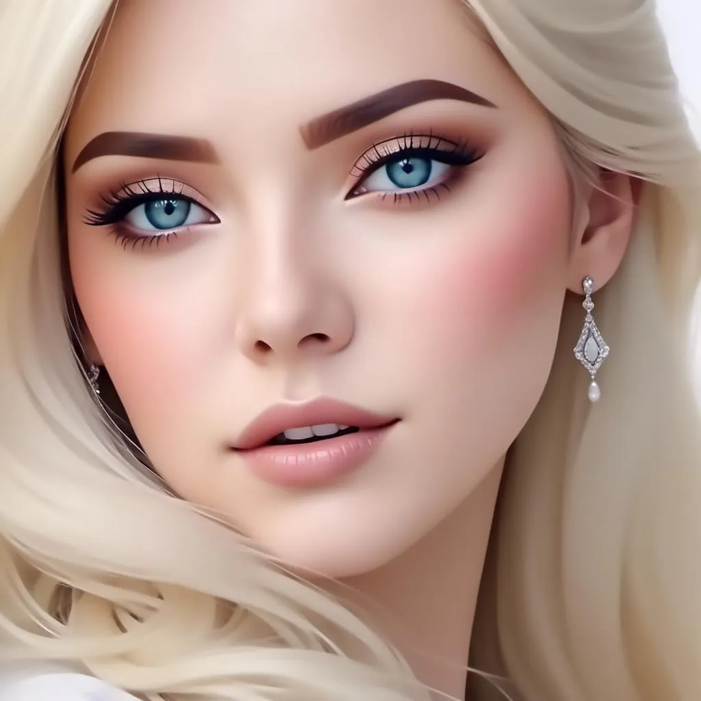 Prompt: <mymodel>A blonde woman, angular features, blue eyes