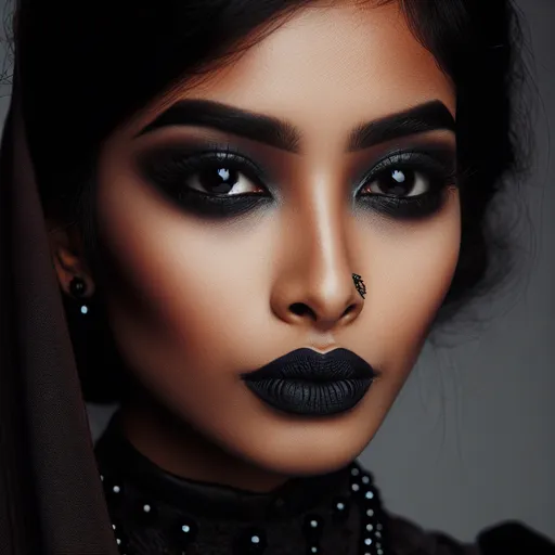 Prompt:  a woman in gothic makeup