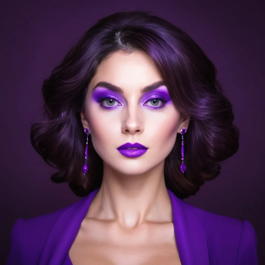 Prompt: Lady all in purple