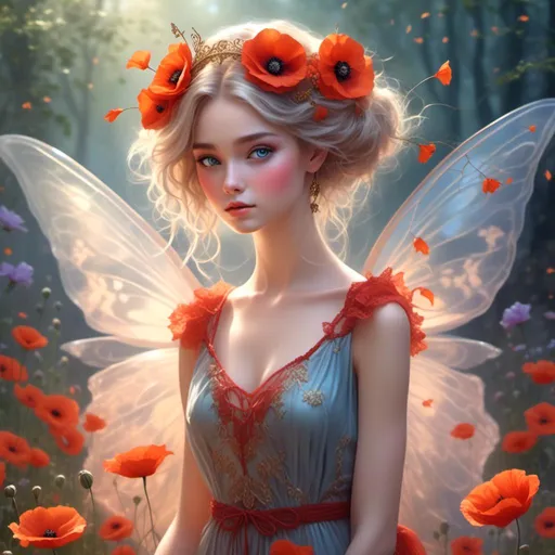 Prompt: <mymodel>magical female poppy fairy