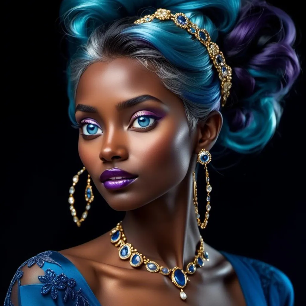 Prompt: <mymodel>Glamorously dressed lady of rhe 1930's wearing sapphire jewelry,blue eyes