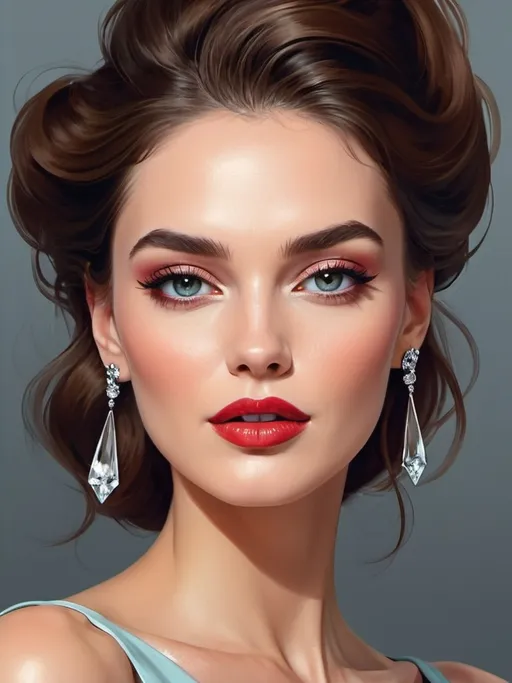 Prompt: Stylish digital illustration of a sophisticated woman, vibrant and elegant, high-end fashion, luxurious fabrics with rich textures, impeccable makeup and sleek hairstyle, dynamic composition, best quality, highres, ultra-detailed, chic, fashion illustration, vibrant colors, luxurious, sophisticated, elegant, dynamic composition, professional, modern lighting