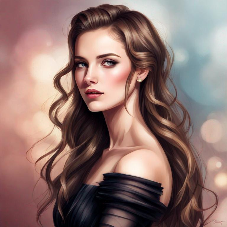 Prompt: a beautiful young lady, elegant long hair, beautiful dress