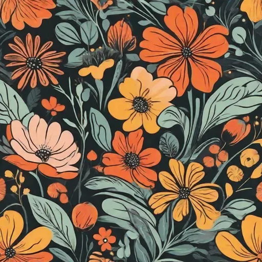 Prompt: Retro illustration, Groovy floral art, perfect for iPhone wallpaper, best quality, sold out on Etsy, highest aesthetic score 