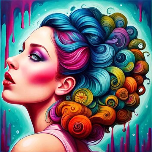 Prompt: Flower Siren graffiti art, splash art, street art, spray paint, oil gouache melting, acrylic, high contrast, colorful polychromatic, ultra detailed, ultra quality, CGSociety