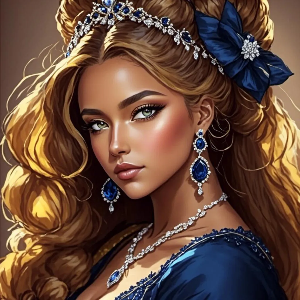 Prompt: <mymodel>Glamorously dressed lady of rhe 1930's wearing sapphire jewelry,blue eyes