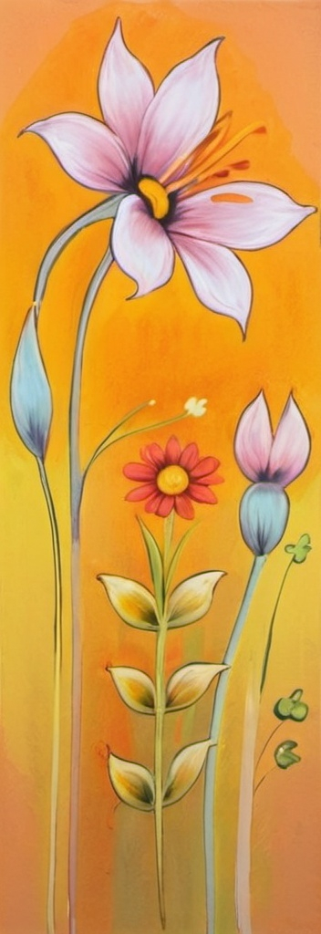 Prompt: Pastel-themed painting of flowers 