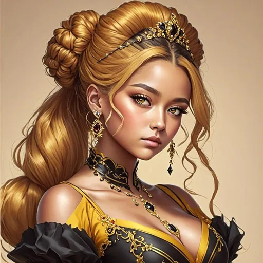 Prompt: <mymodel>A hyper realistic detailed full body image of a beautifull Musketeer feminine , jewelry set, balayage wild hair, highly detailed, digital painting