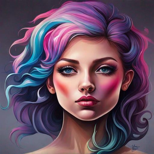 Prompt: <mymodel>Flower Siren graffiti art, splash art, street art, spray paint, oil gouache melting, acrylic, high contrast, colorful polychromatic, ultra detailed, ultra quality, CGSociety