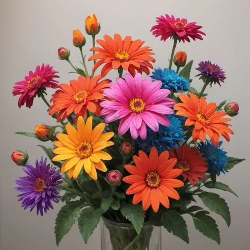 Prompt: vibrantly colored flowers