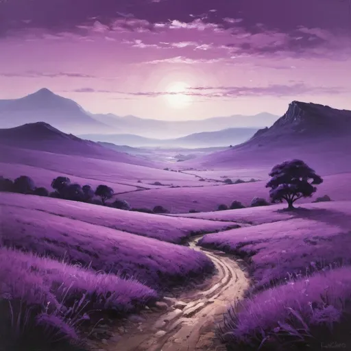 Prompt: A purple landscape