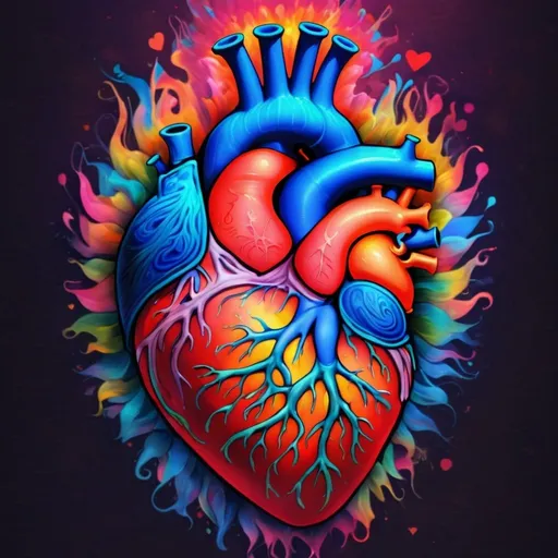 Prompt: <mymodel>a psychedelic explosion of color inside a heart tattoo