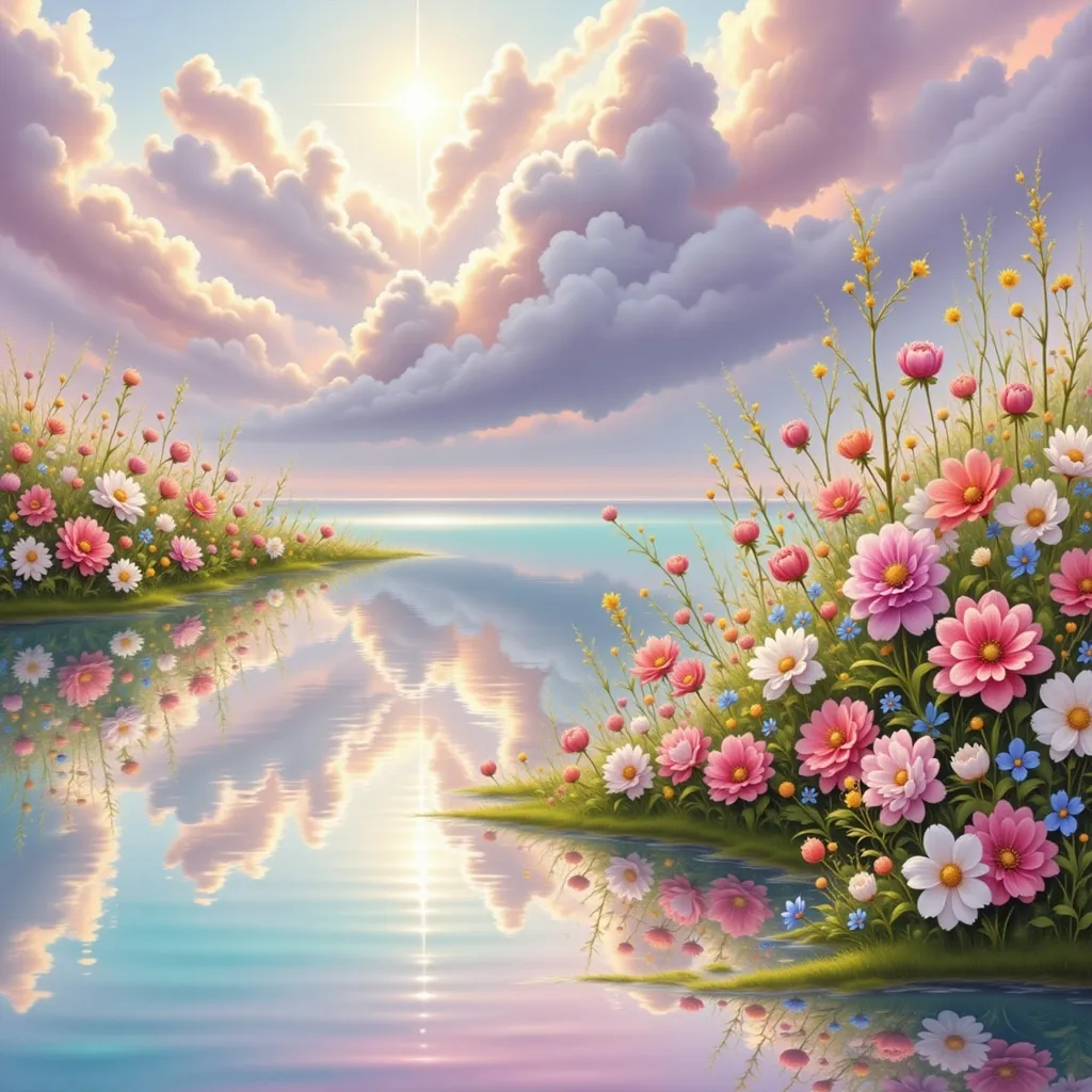 Prompt: (breathtaking beauty), soft ethereal light, delicate floral elements, serene scenery, enchanting atmosphere, harmonious colors blending seamlessly, dreamy background, elegance exemplified, uplifting vibe, refined aesthetics, a sense of tranquility, fine details capturing the essence of beauty, ultra-detailed, high-definition composition.