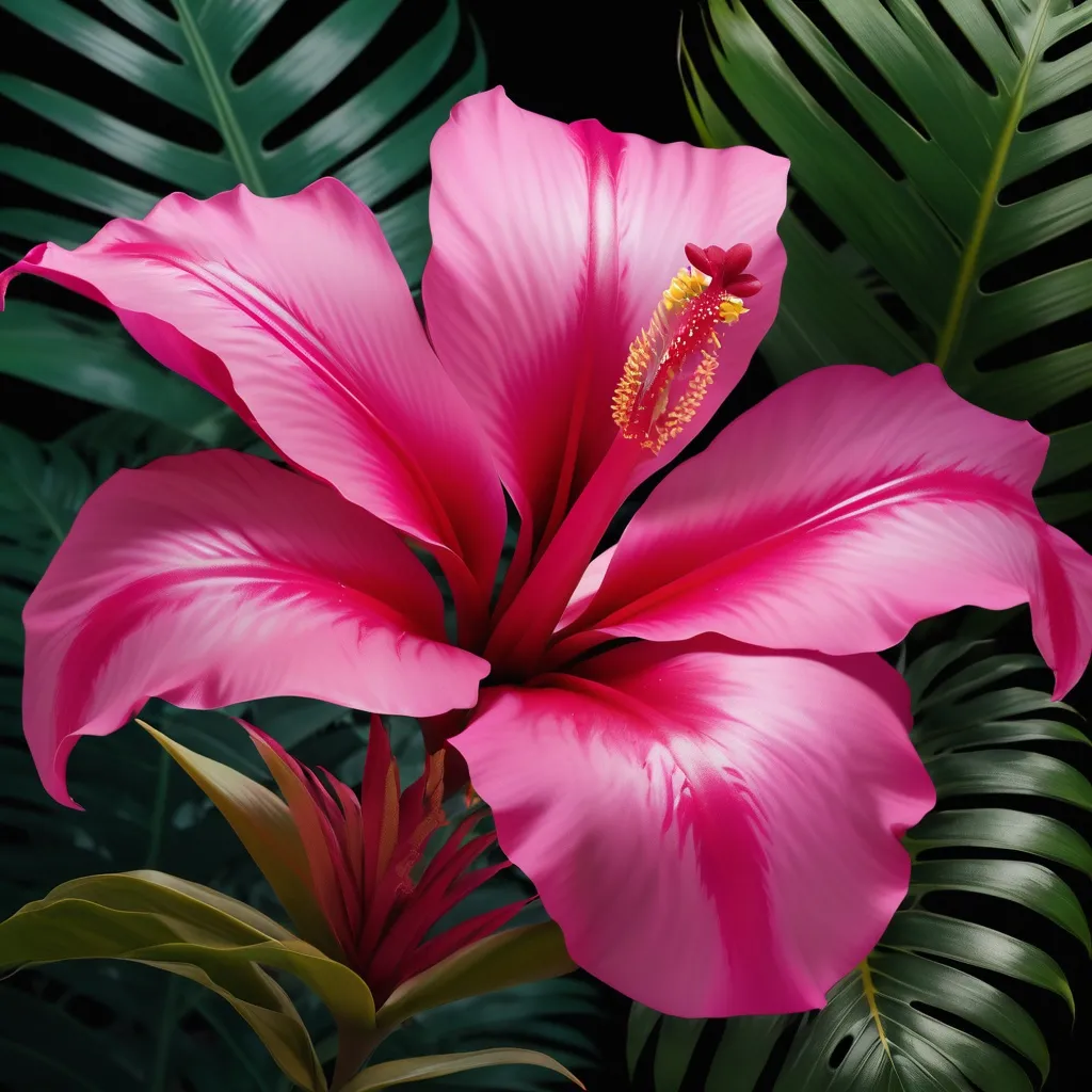 Prompt: Bright%20pink%20tropical%20flower