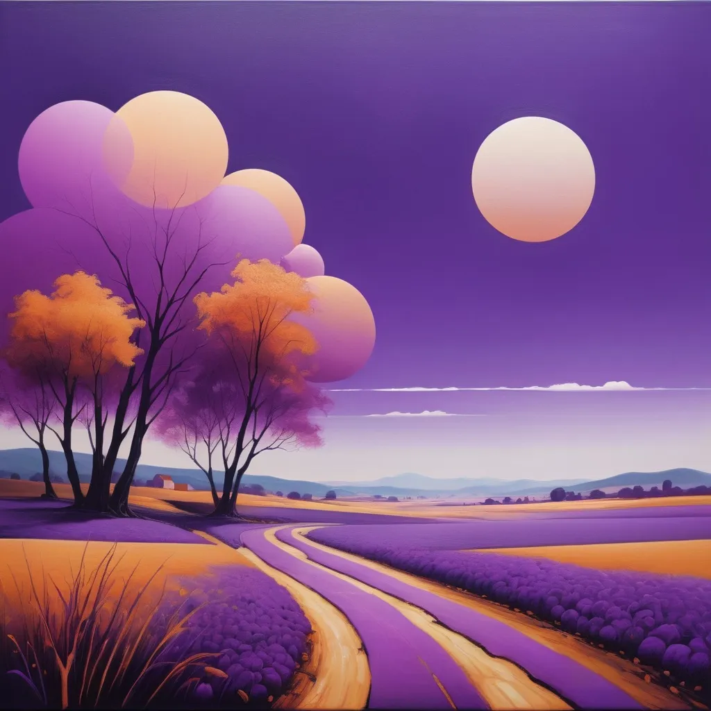 Prompt: A purple landscape