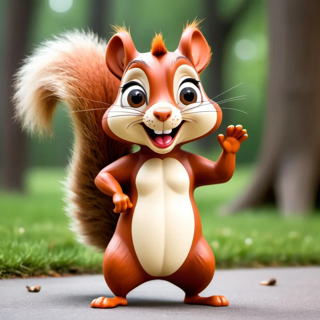 Prompt: silly cartoon squirrel