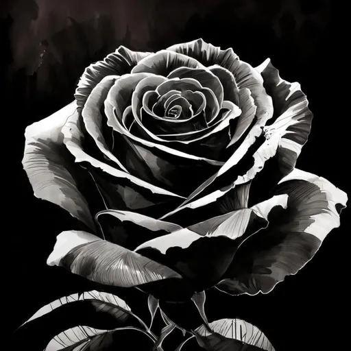 Prompt: perfect black rose
