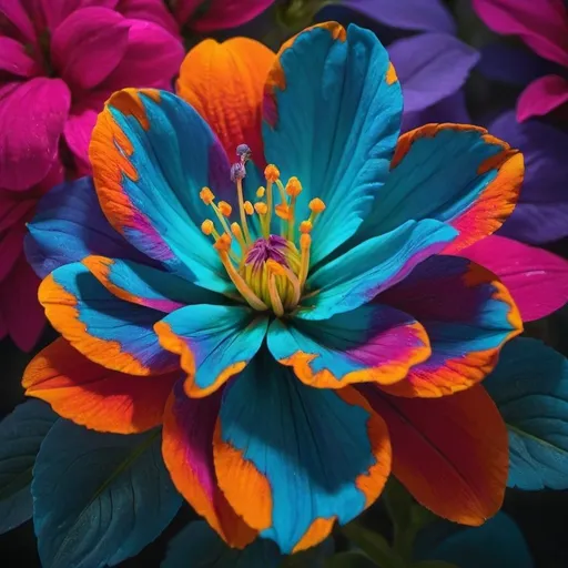 Prompt: vibrantly colored flower