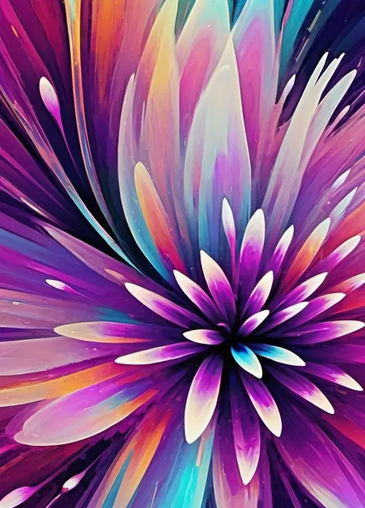 Prompt: Vibrant abstract digital artwork of flowers, dazzling colors, dynamic composition, high energy, modern digital art, vibrant, abstract, digital, high energy, dynamic composition, best quality, colorful, vivid tones, professional lighting