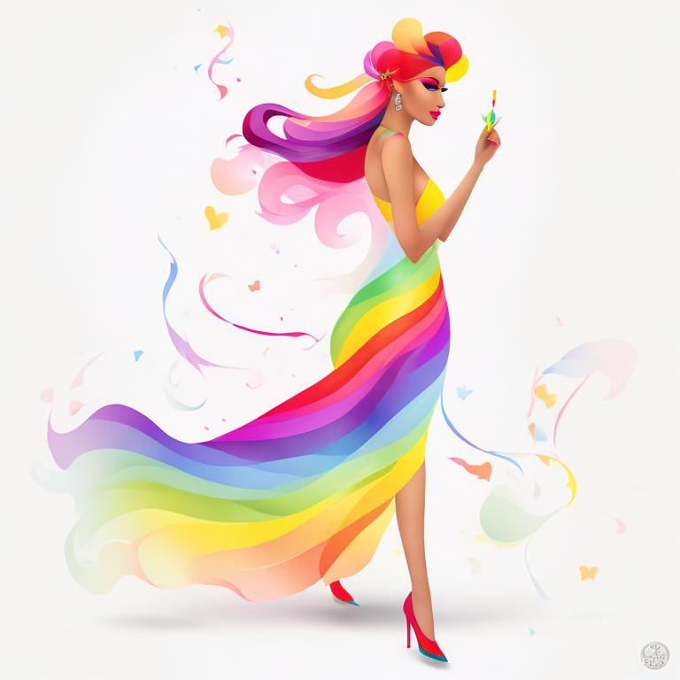 Prompt: rainbow lady