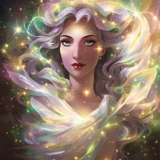 Prompt: White prism goddess of light