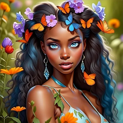 Prompt: <mymodel>a fairy of spring, ,wildflowers, vivid colors, closeup