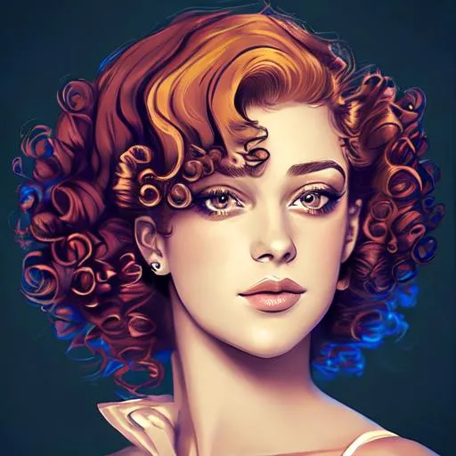 Prompt: fashionable 1st class  female passenger on the Titanic,curly hair styled hair, large lips, facial closeup, vibrant colors
