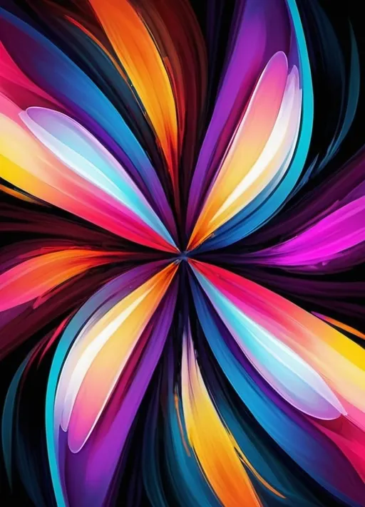 Prompt: Vibrant abstract digital artwork of flowers, dazzling colors, dynamic composition, high energy, modern digital art, vibrant, abstract, digital, high energy, dynamic composition, best quality, colorful, vivid tones, professional lighting