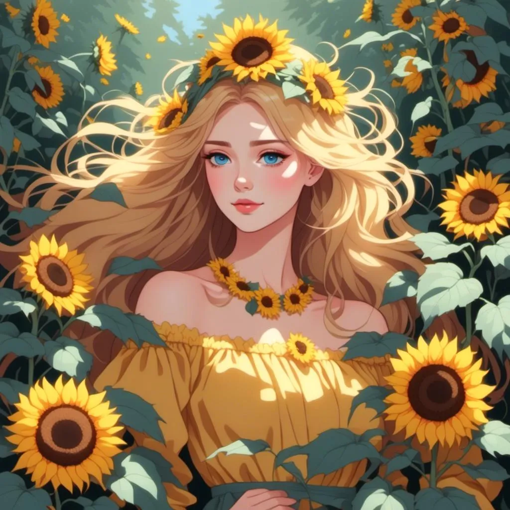 Prompt: <mymodel>Fairy princess of sunflowers