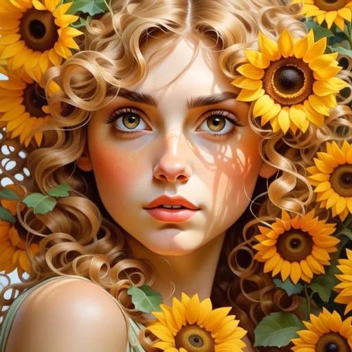 Prompt: <mymodel>Fairy princess of sunflowers