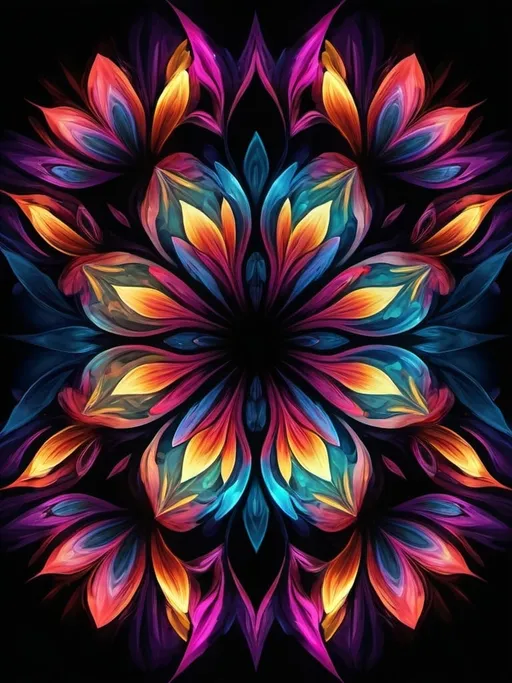 Prompt: Vibrant abstract digital artwork of flowers, dazzling colors, dynamic composition, high energy, modern digital art, vibrant, abstract, digital, high energy, dynamic composition, best quality, colorful, vivid tones, professional lighting