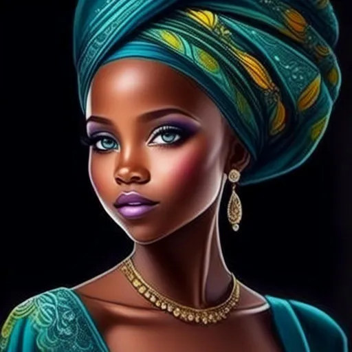 Prompt: <mymodel>"A portrait of a beautiful African girl, painted with vibrant colors by Drew Brophy that effortlessly captures the deep beauty of her eyes and hair in a flawless display of watercolor, 4K HD, featured in WatercolorArs Magazine."