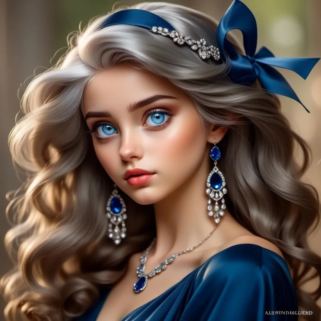 Prompt: <mymodel>Glamorously dressed lady of rhe 1930's wearing sapphire jewelry,blue eyes